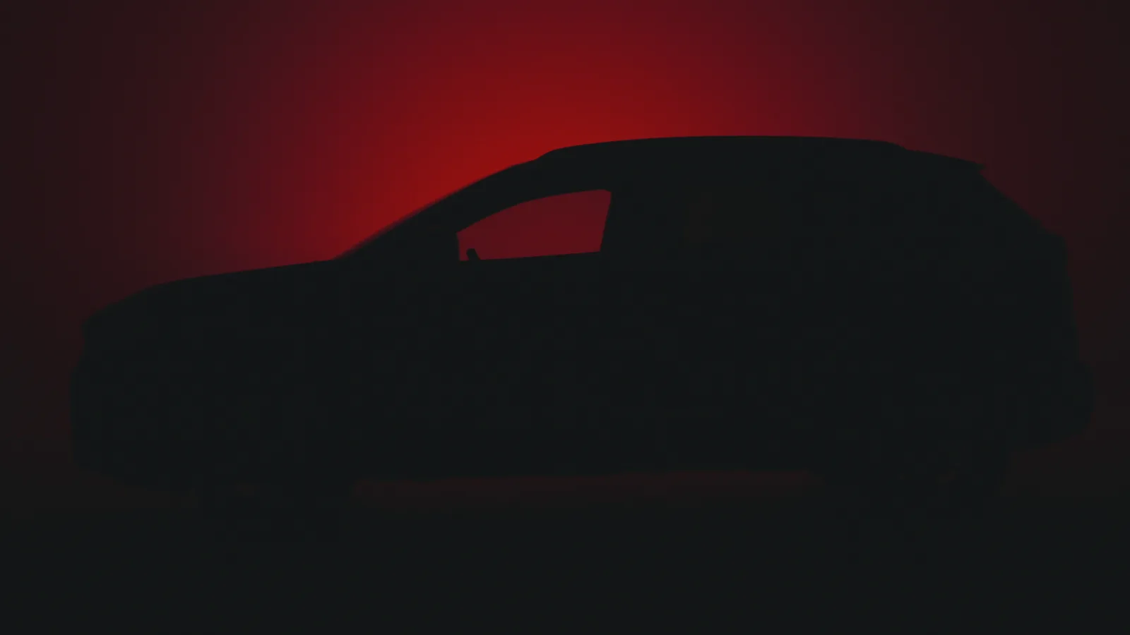Silueta del Peugeot sobre fondo rojo